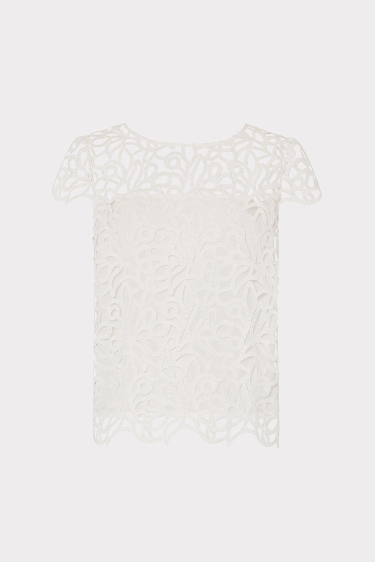 Baby Curled Lace Top White | Milly Women