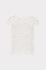 Baby Curled Lace Top White | Milly Women