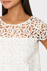 Baby Curled Lace Top White | Milly Women