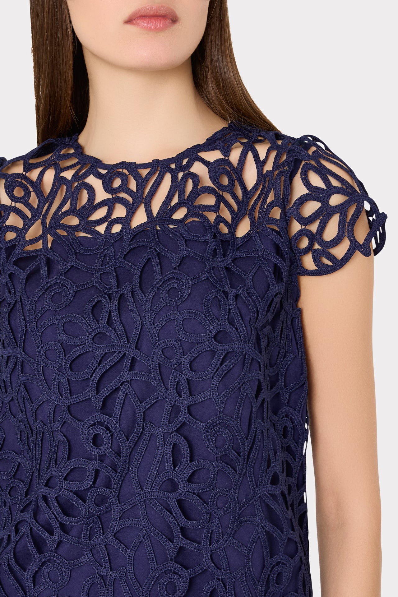 Baby Curled Lace Top Navy | Milly Women