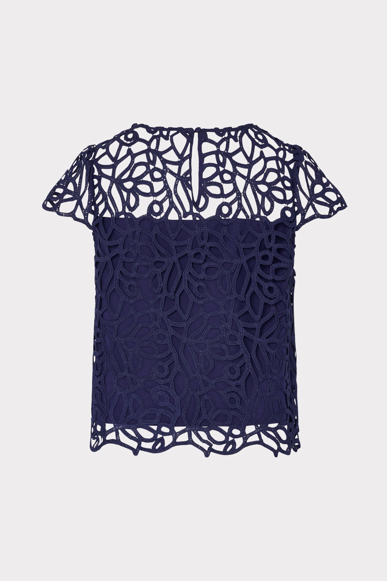Baby Curled Lace Top Navy | Milly Women
