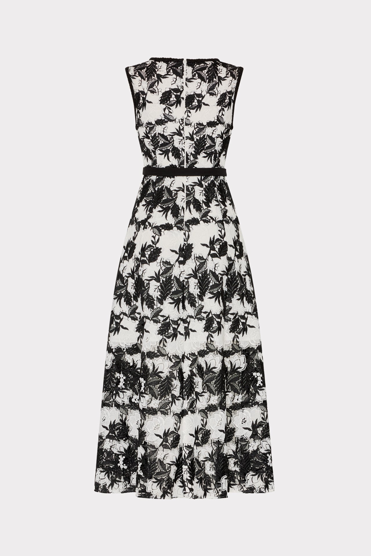 Paloma Two Tone Lace Midi Dress Black/White | Milly Women