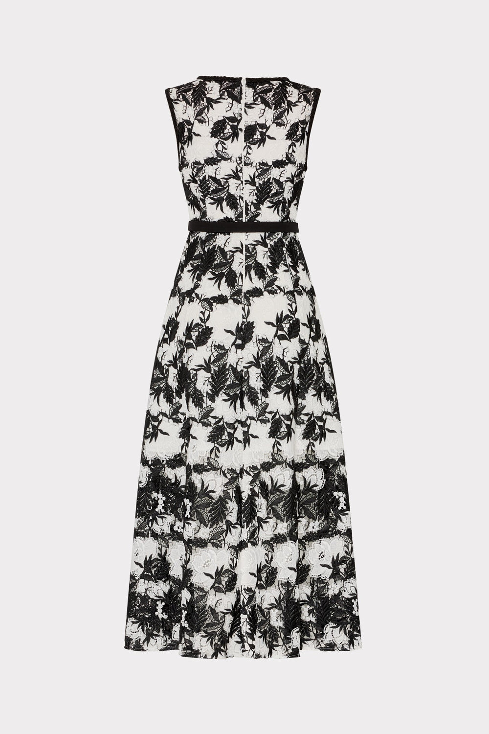 Paloma Two Tone Lace Midi Dress Black/White | Milly Women