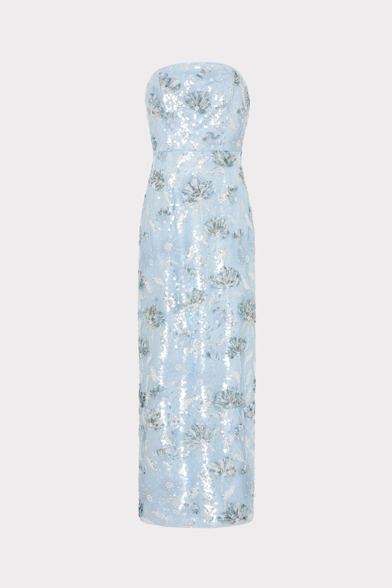 Jasmine Sequins Strapless Dress Light Blue | Milly Women