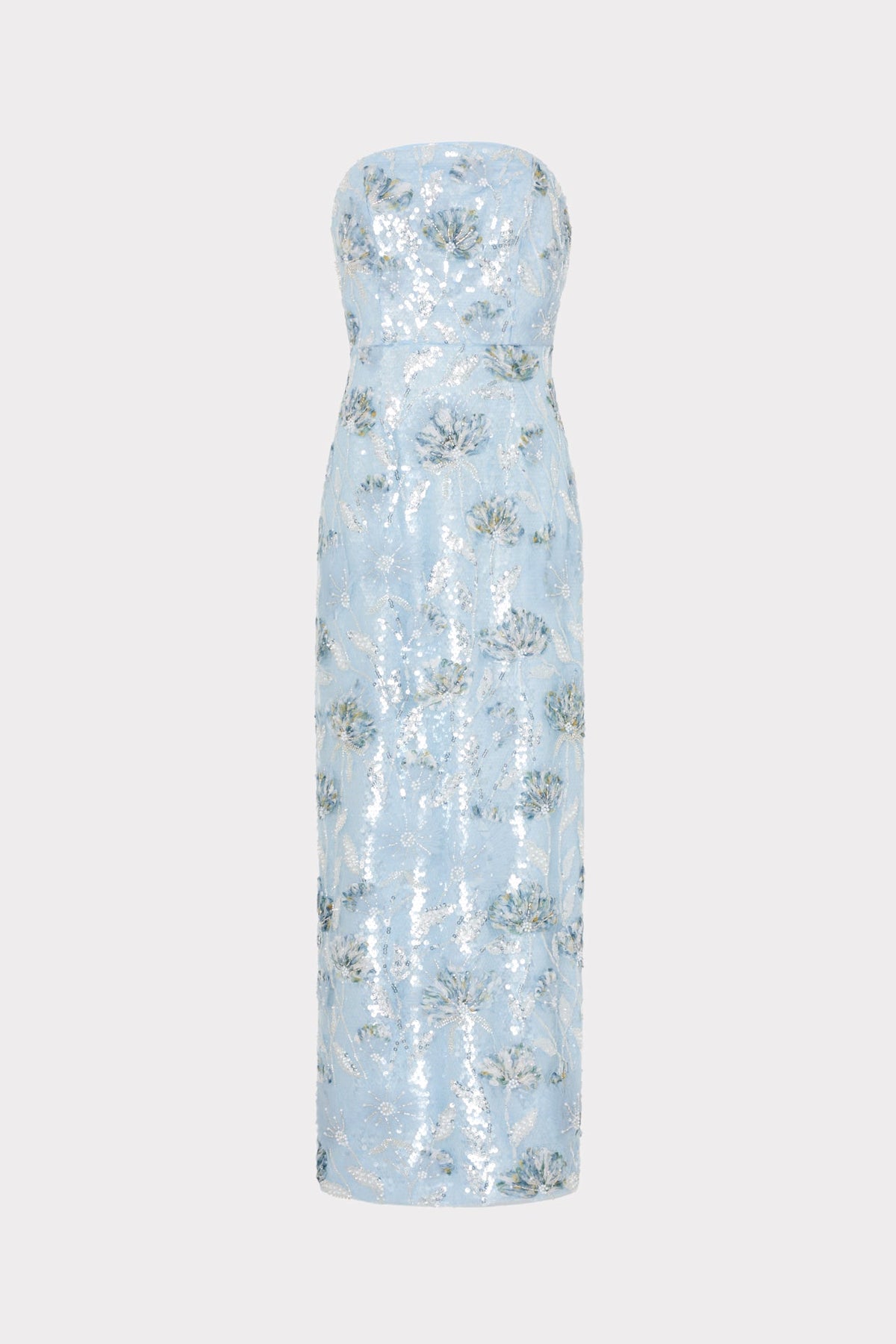 Jasmine Sequins Strapless Dress Light Blue | Milly Women