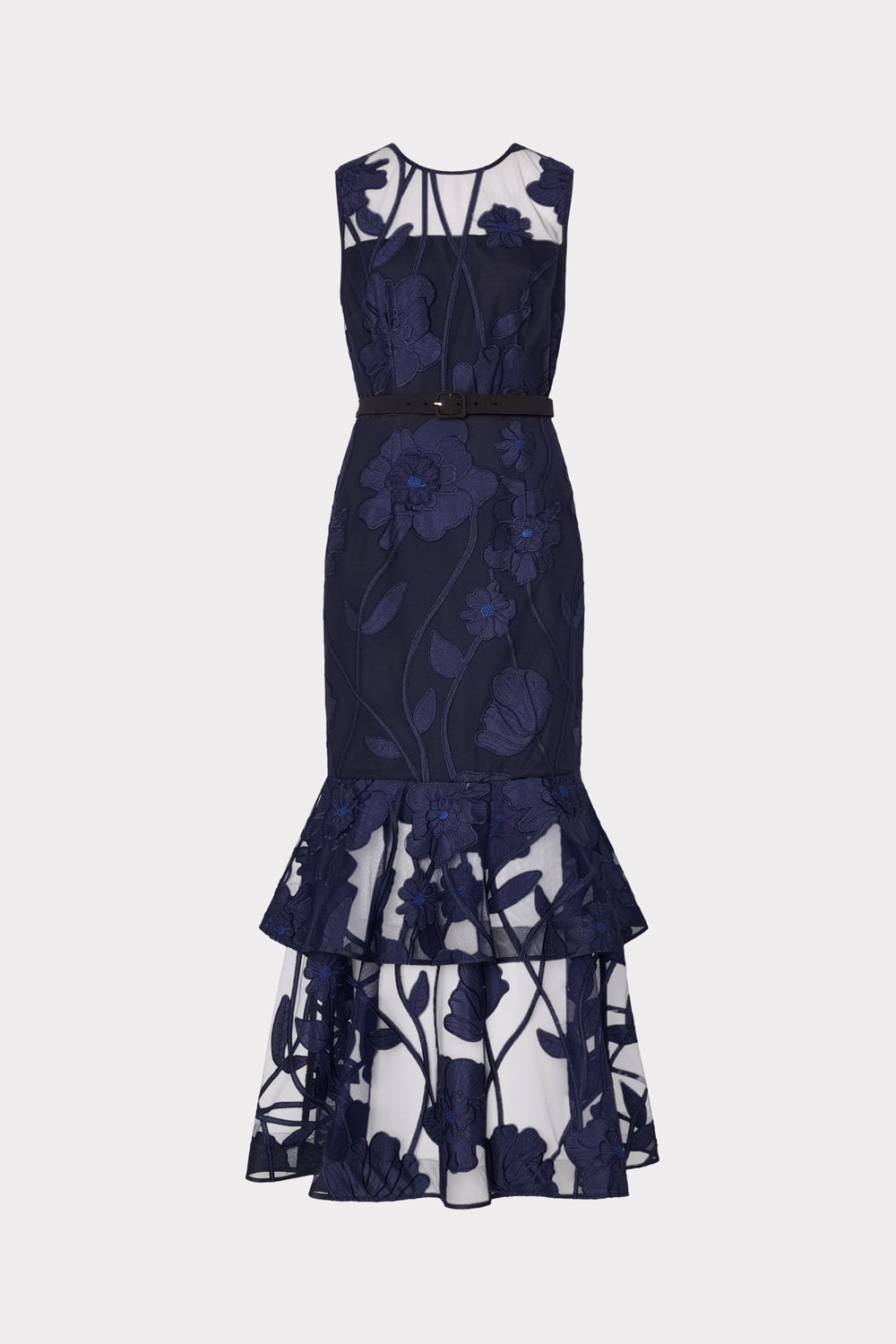 Anna Embroidered Maxi Dress Black Navy | Milly Women