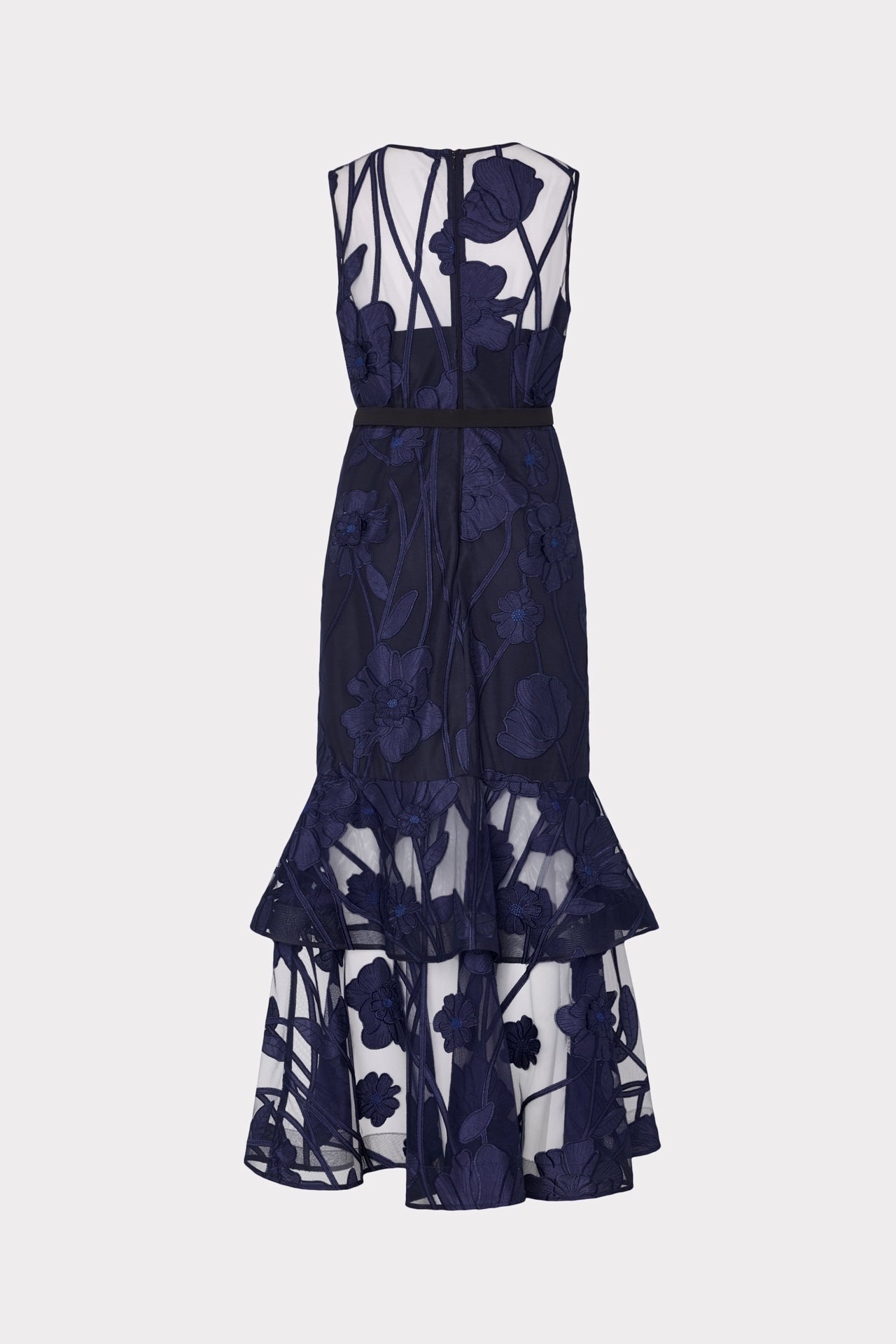 Anna Embroidered Maxi Dress Black Navy | Milly Women