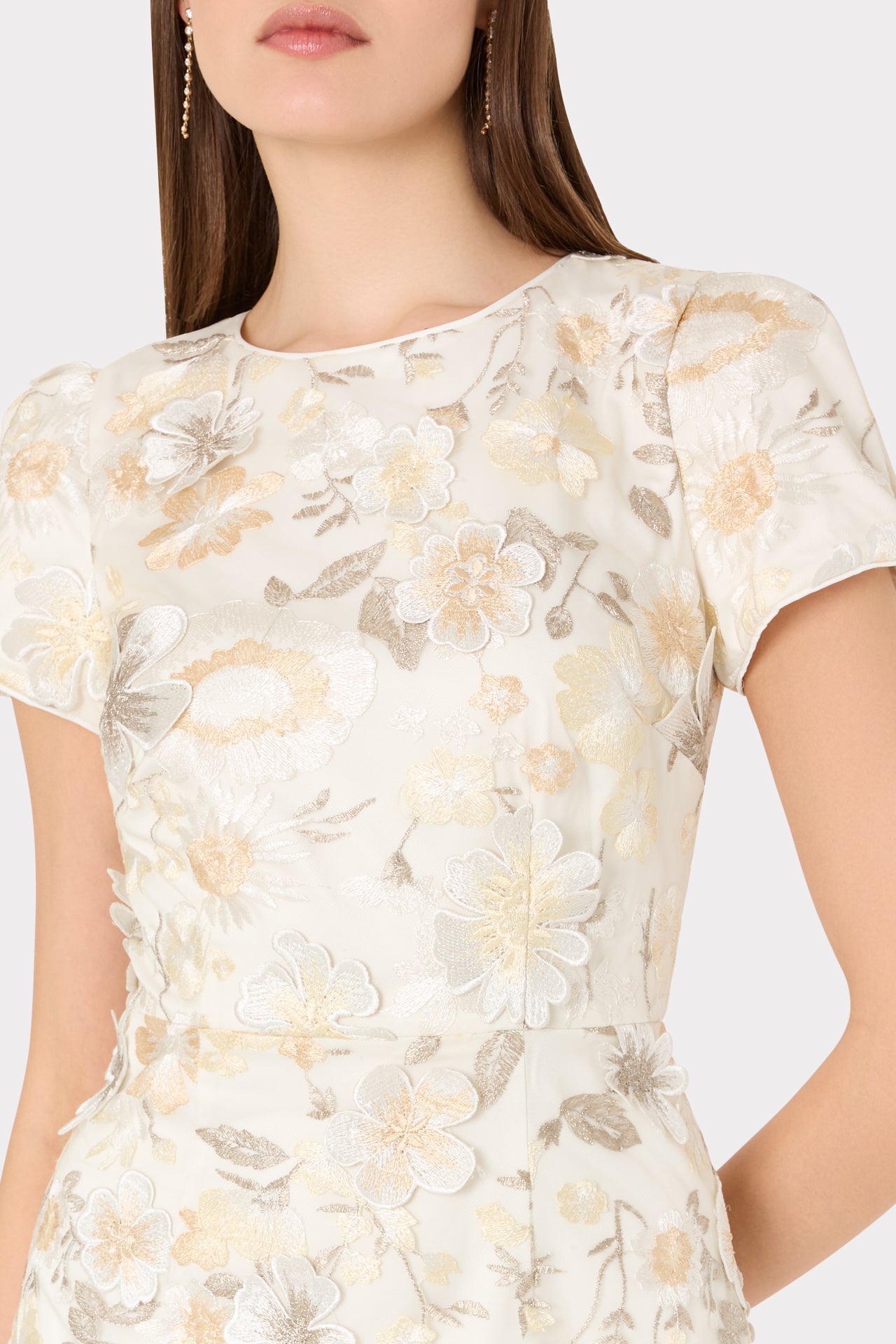 Daisy Floral Embroidery Dress Silver | Milly Women