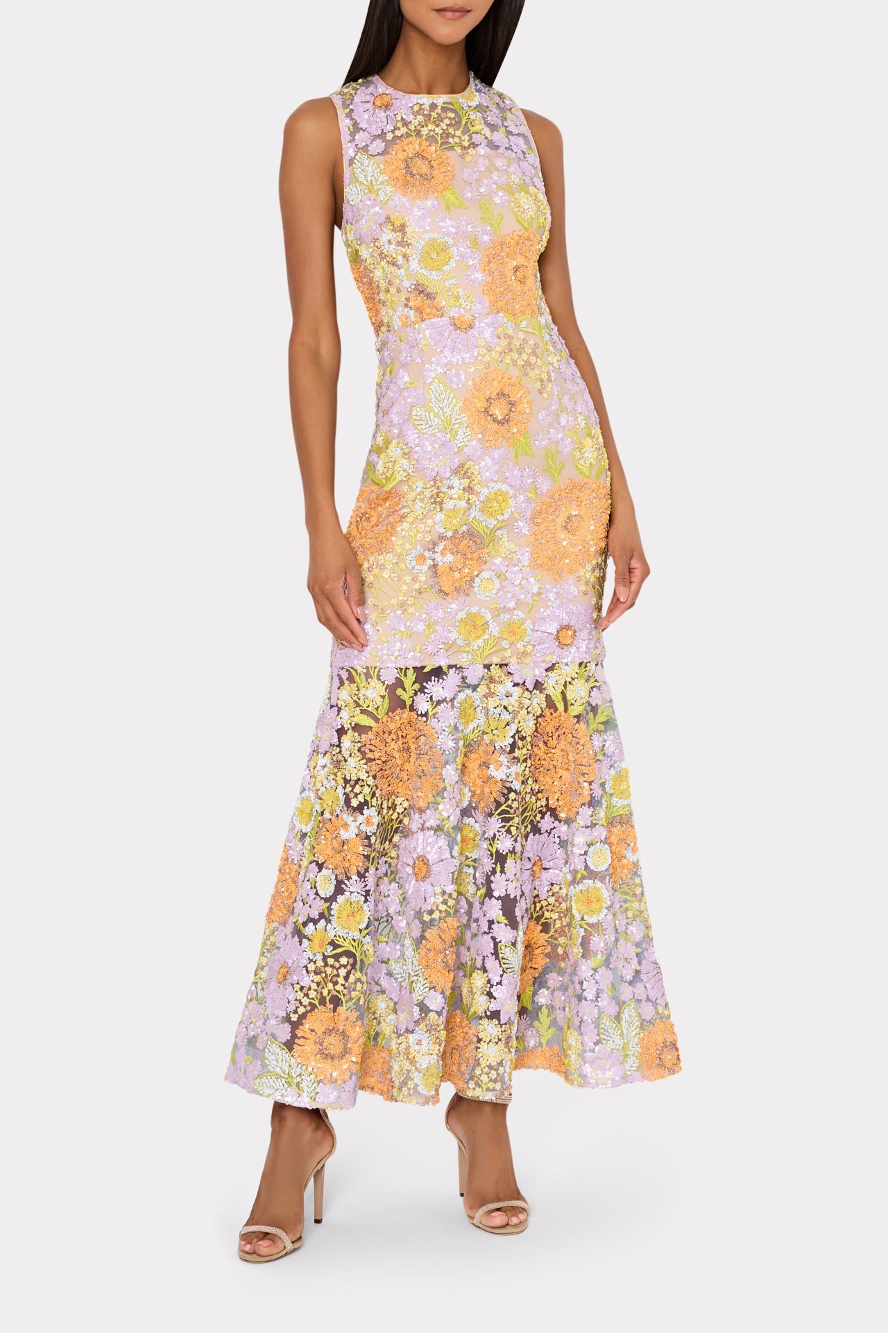 Anna Embroidered Sleeveless Dress Multi | Milly Women
