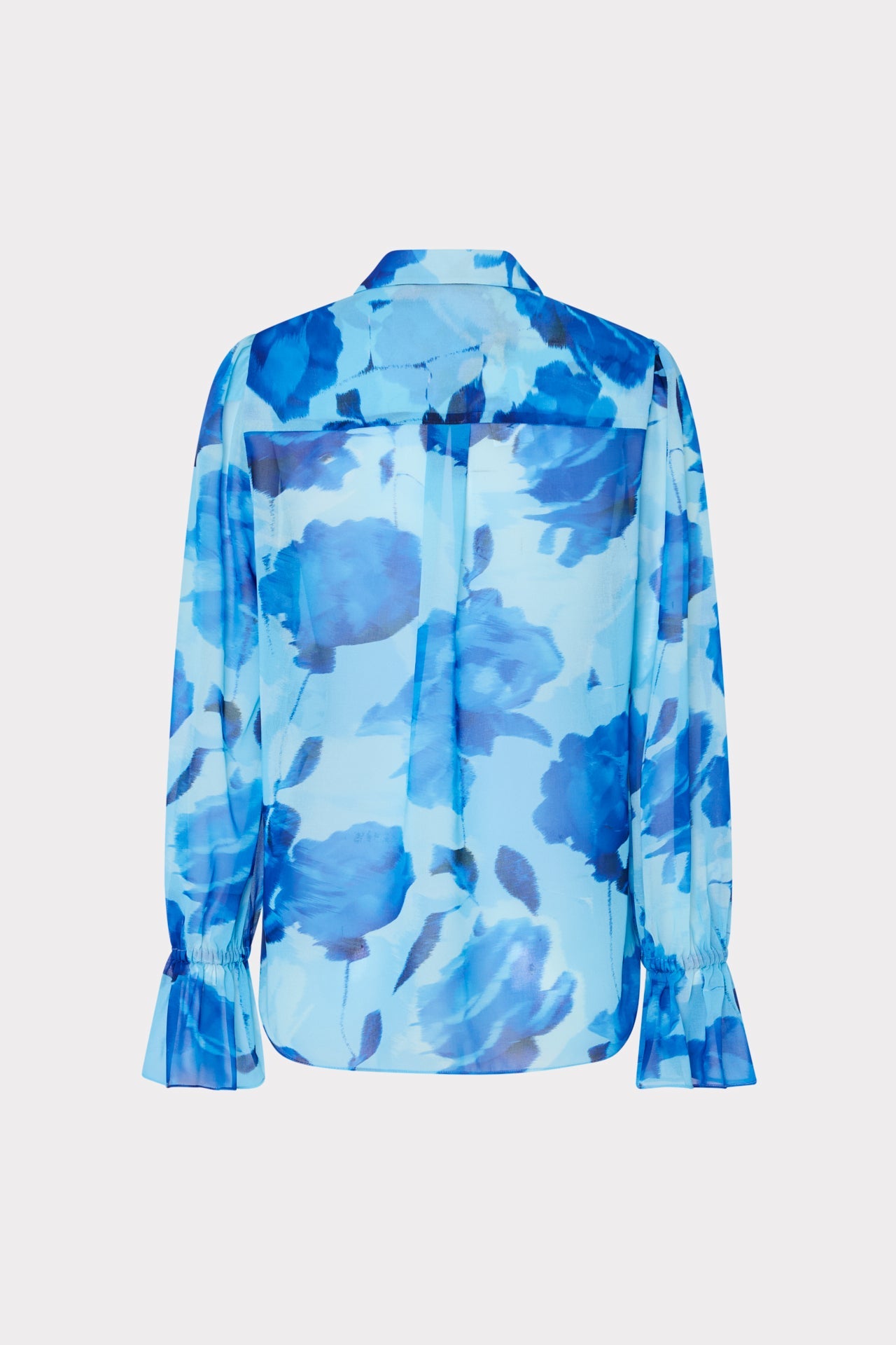 Lacey Blurred Blossom Printed Blouse Blue Multi | Milly Women