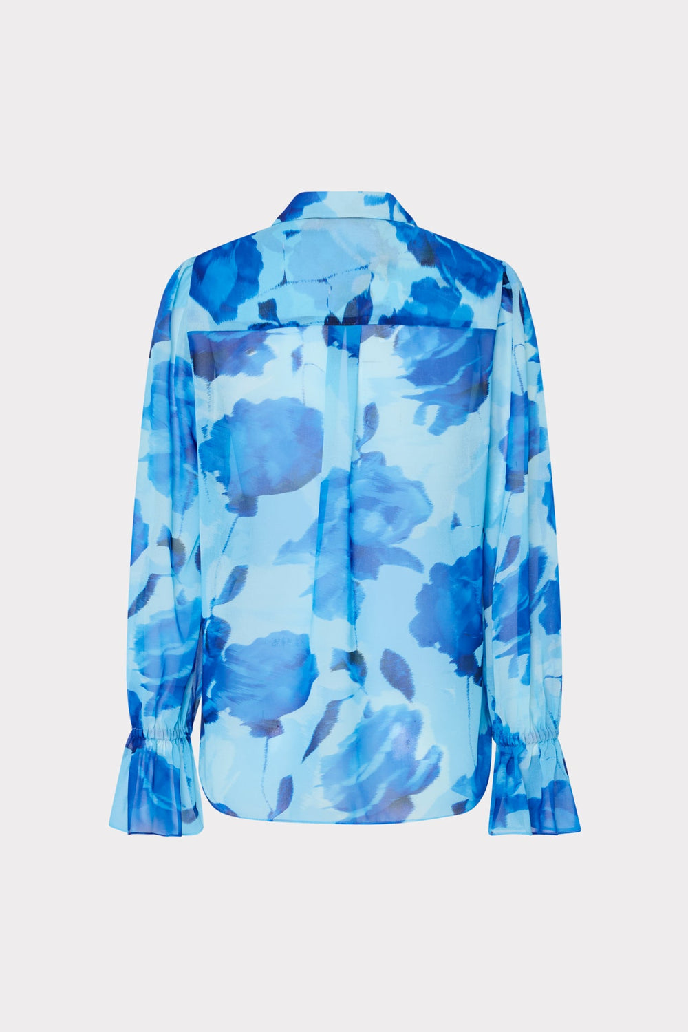 Lacey Blurred Blossom Printed Blouse Blue Multi | Milly Women