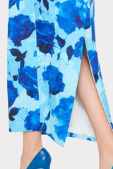 Orion Blurred Blossom Jacquard Dress Blue Multi | Milly Women