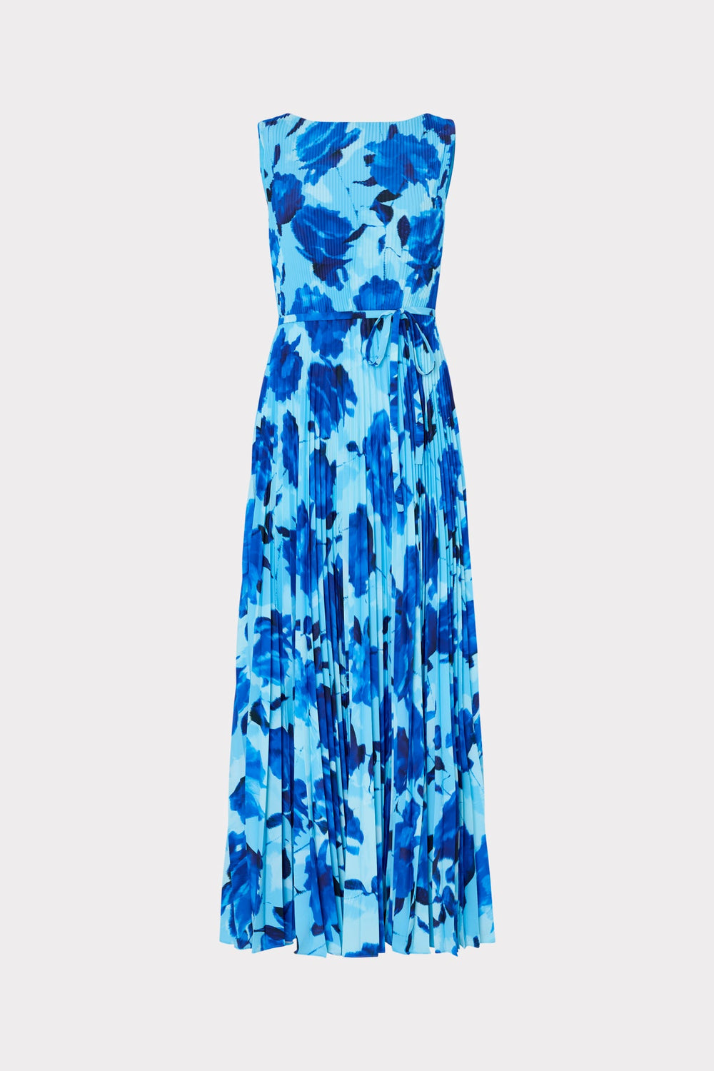 Jasmine Blurred Blossom Pleated Maxi Dress Blue Multi | Milly Women
