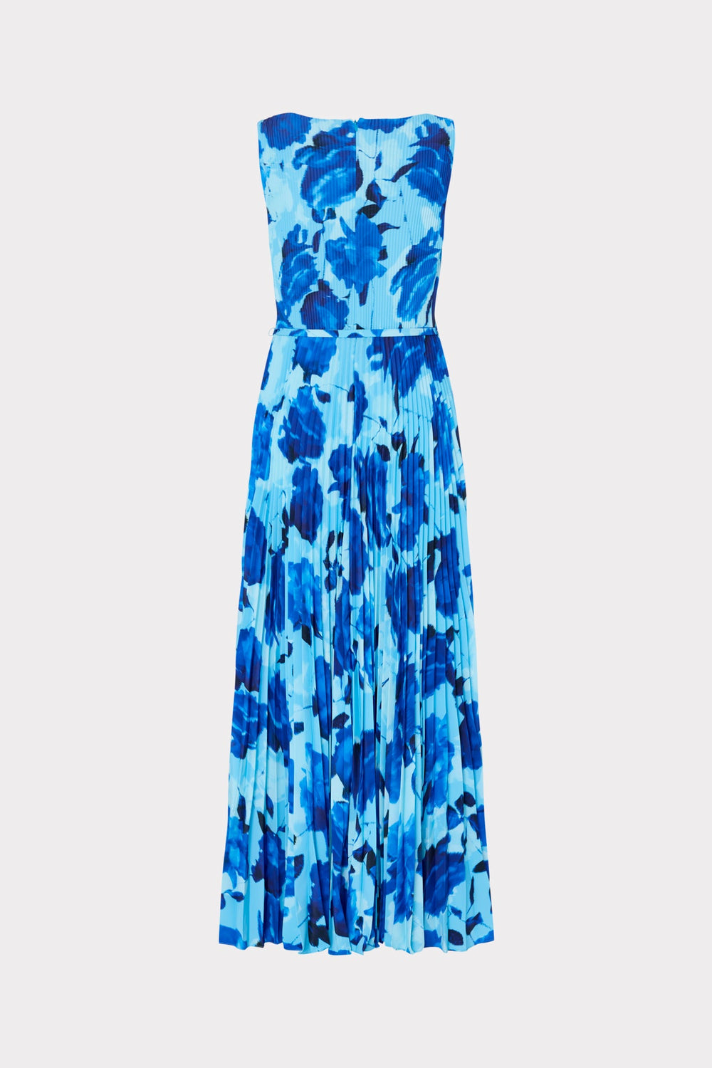 Jasmine Blurred Blossom Pleated Maxi Dress Blue Multi | Milly Women