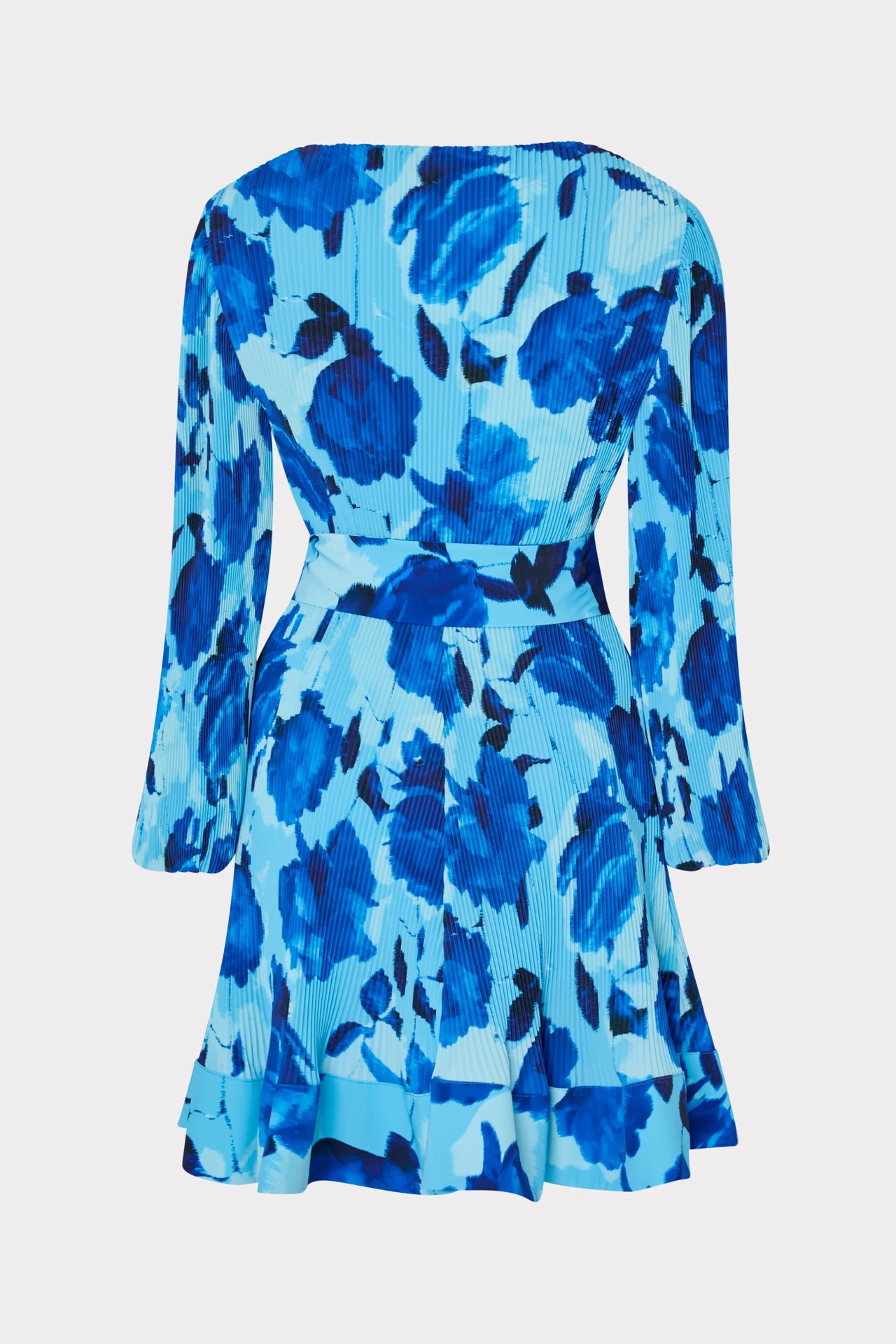 Liv Blurred Blossom Pleated Dress Blue Multi | Milly Women