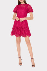 Yasmin Rose Mosaic Mini Dress Raspberry | Milly Women