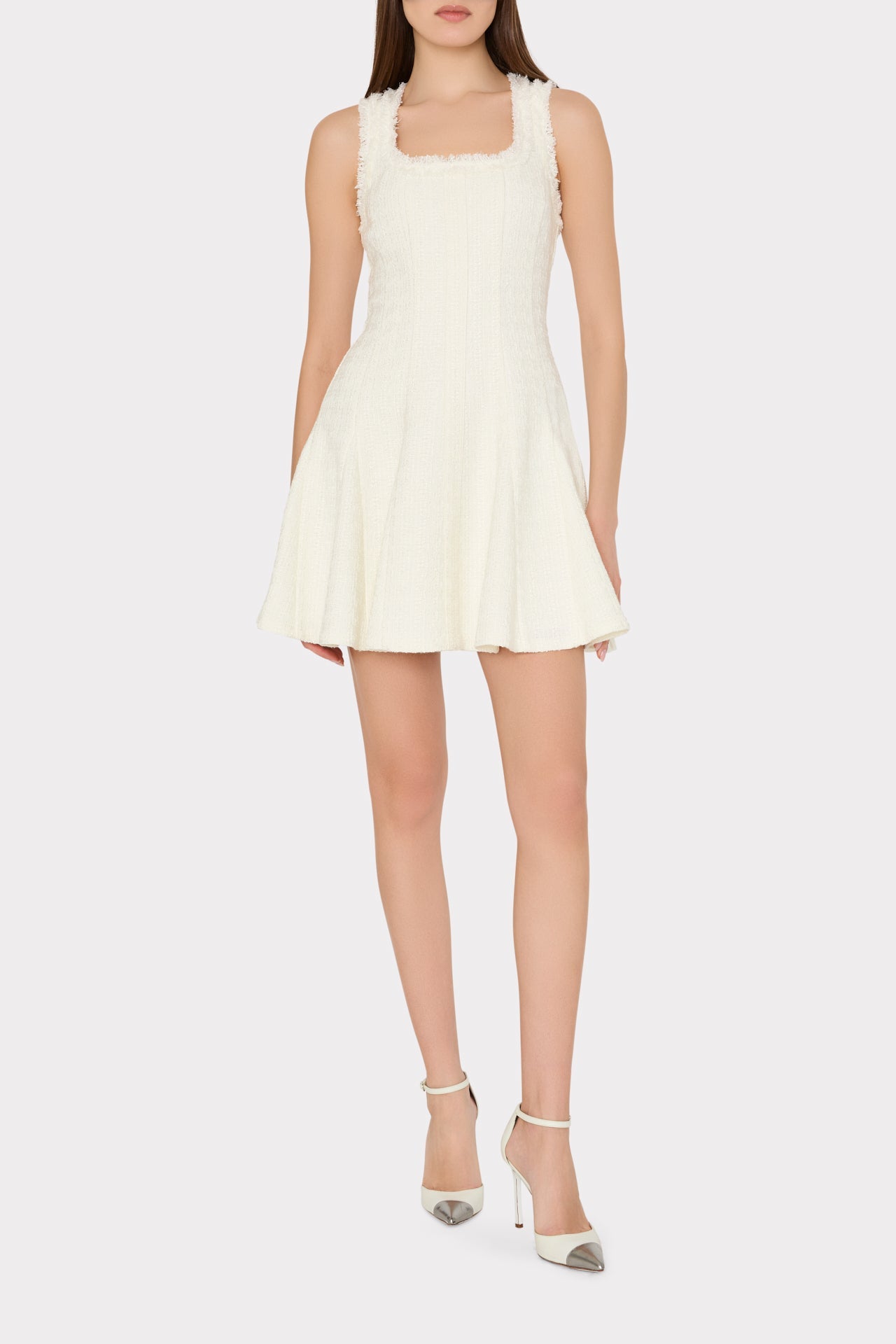 Juniper Boucle Mini Dress Ecru | Milly Women